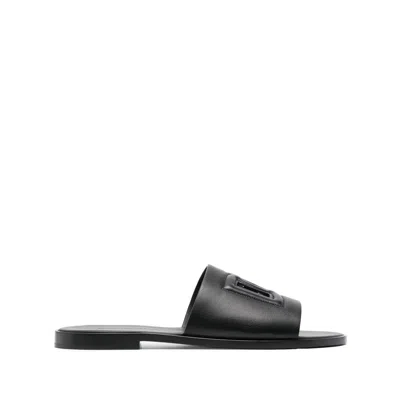 DOLCE & GABBANA DOLCE & GABBANA BLACK FLIP-FLOPS & SLIDES MEN
