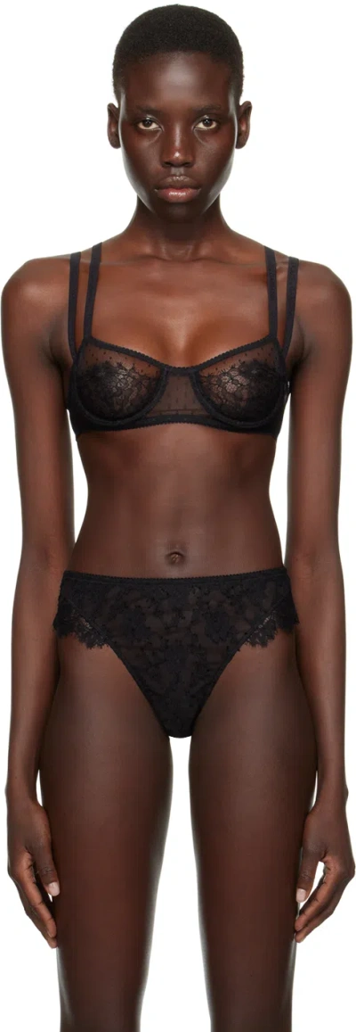 Dolce & Gabbana Black Floral Bra In N0000 Nero
