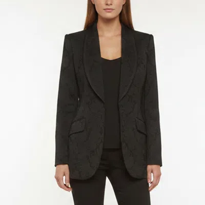 Pre-owned Dolce & Gabbana Black Floral Jacquard Shawl Lapel Blazer Xl