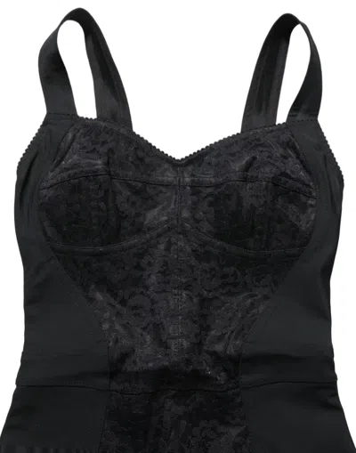 Dolce & Gabbana Floral Lace Corset Bodysuit In Black