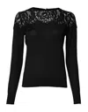 Dolce & Gabbana Black Floral Lace Long Sleeves Blouse Top In Black