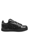 Dolce & Gabbana Black Floral Lace Low Top Sneakers Shoes In Black