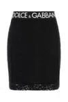 Dolce & Gabbana Stretch Lace Mini Skirt With Elastic Waistband