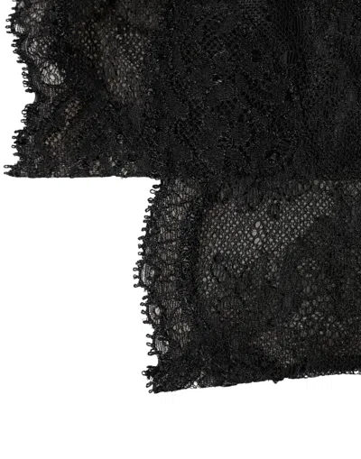 Dolce & Gabbana Black Floral Lace Nylon Stretch Knee High Socks