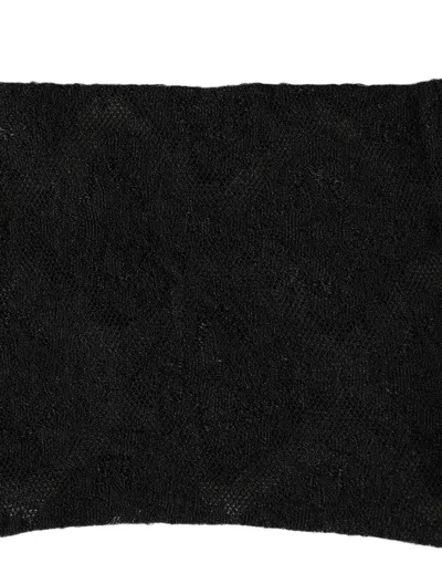 Dolce & Gabbana Black Floral Nylon Stretch Mid Calf Socks