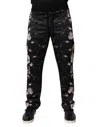 Dolce & Gabbana Black Floral Polyester Jogger Men's Pants In Black