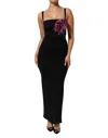 Dolce & Gabbana Black Flower Applqies Bodycon Sheath Dress In Black