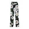 Dolce & Gabbana Gardenia Print Stretch Silk Charmeuse Pajama Pants