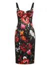 Dolce & Gabbana Women Satin Printed Dress In Multi