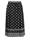 Dolce & Gabbana Pleated High-waisted Midi Skirt With Geometric Pattern In Blackwhite