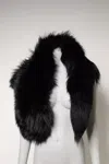 Dolce & Gabbana Black Fox Fur Neck Wrap Warmer Winter Women's Scarf In Black
