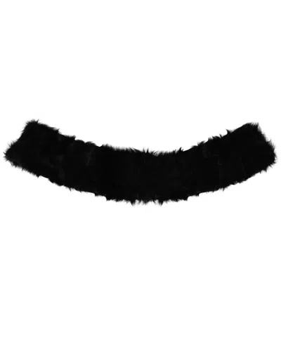 Dolce & Gabbana Black Fur Neck Collar Wrap Lambski