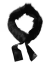 Dolce & Gabbana Black Fur Shoulder Collar Wrap Shawl Women's Scarf In Black