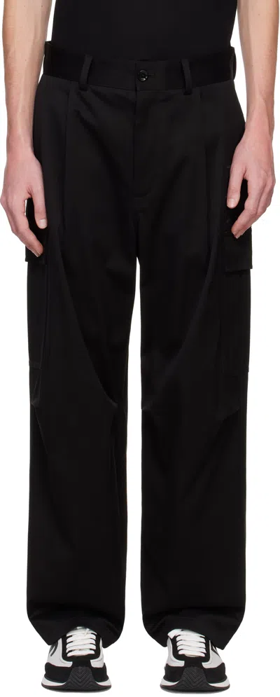 Dolce & Gabbana Black Gabar Cotone Cargo Pants In N0000 Nero