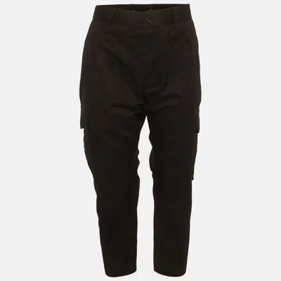 Pre-owned Dolce & Gabbana Black Gabardine Cargo Pants Xl