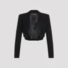 Dolce & Gabbana Short Wool Crepe Jacket In Black
