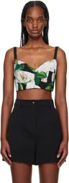 Dolce & Gabbana Black Gardenia Print Tank Top In Hn5jb Gardenia F.ner