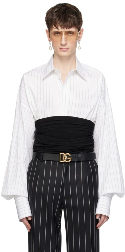Dolce & Gabbana Black Girdle Belt In Nero