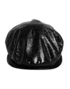 Dolce & Gabbana Black Glossy Cotton Newsboy Hat