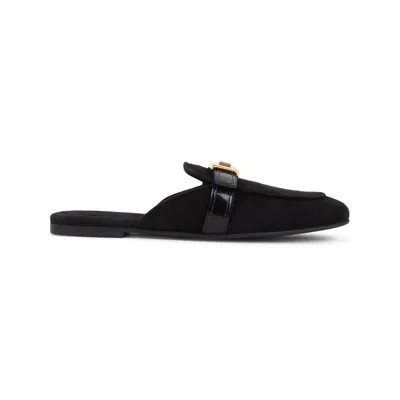 Dolce & Gabbana Black Goat Leather Mule