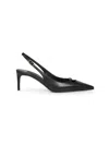 Dolce & Gabbana Women Black Goatskin Lollo Slingback In Multi
