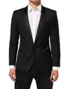 Dolce & Gabbana Black Gold 1 Button Suit Jacket Men Blazer In Multi