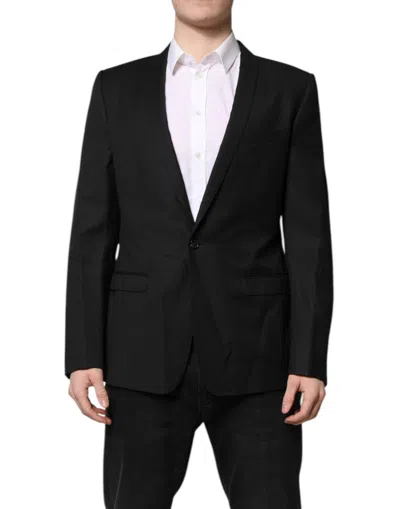 Dolce & Gabbana Black Gold Single Breasted Suit Coat Blazer