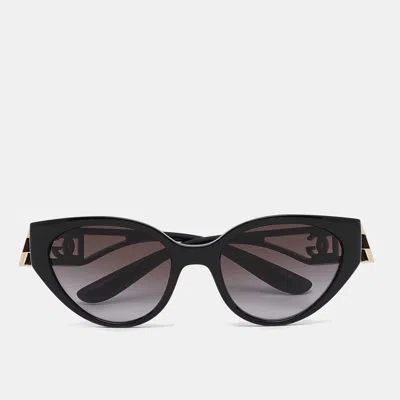 Pre-owned Dolce & Gabbana Black Gradient Dg6146 Logo Cat Eye Sunglasses