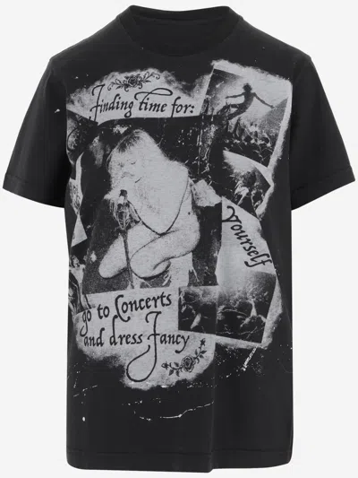 Dolce & Gabbana Black Graphic-print Distressed T-shirt