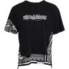 Dolce & Gabbana Black Graphic Printed Cotton Short Sleeves T-shirt In Black