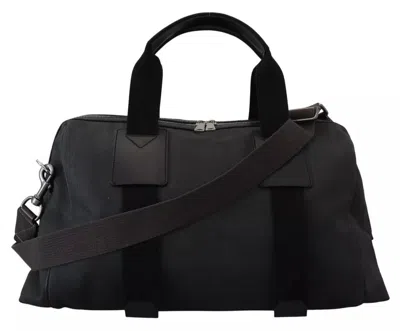 Pre-owned Dolce & Gabbana Black Gray Holdall Tote Men Hand Shoulder Men's Bag () In Black And Gray