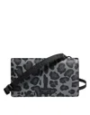 Shop Dolce & Gabbana Black Gray Leopard Leather Bifold Card Slot Crossbody Bag
