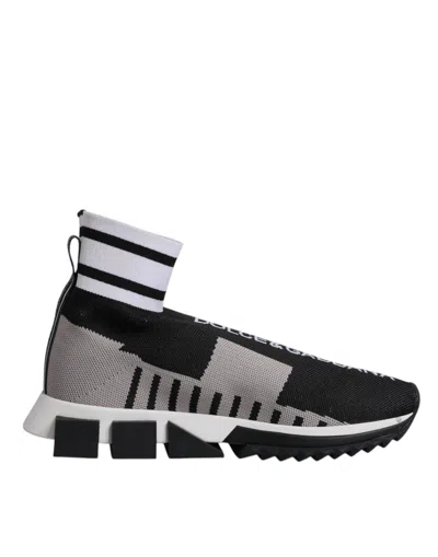 Dolce & Gabbana Black Gray Sorrento Socks Men Sneakers Shoes
