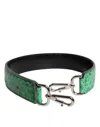 Dolce & Gabbana Black Green Exotic Leather Bag Shoulder Strap In Black