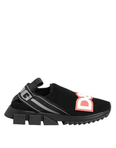 Dolce & Gabbana Black Grey Slip On Sorrento Sneakers Shoes In Multi