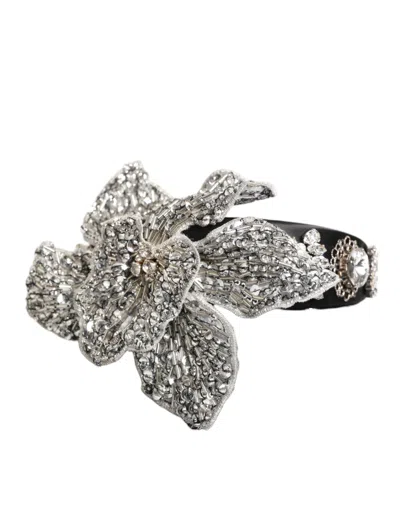 Dolce & Gabbana Black Hair Flower Crystal Limoni Women Headband Diadem In Multi