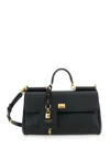 Dolce & Gabbana Black Handbag With Padlock Detail And Adjustable And Removable Shoulder Strap In Lea