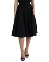 Dolce & Gabbana Black High Waist A-line Knee Length Women's Skirt In Black