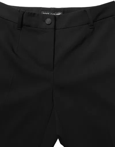 Dolce & Gabbana Black Highwaist Straight Dress Trouser Pants