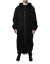Dolce & Gabbana Black Hooded Long Men Windbreaker Jacket