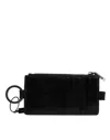 Dolce & Gabbana Black Horse Leather Lanyard Logo Card Holder Wallet In Black