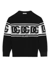 Dolce & Gabbana Dg Intarsia Virgin Wool Sweater In Black