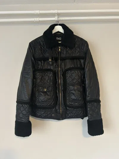 Pre-owned Dolce & Gabbana Black Jacket With Faux Fur Trimmings