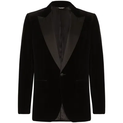 DOLCE & GABBANA DOLCE & GABBANA BLACK JACKETS - BLAZERS MEN
