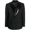 Dolce & Gabbana Sequin-lapel Double-breasted Blazer In Black