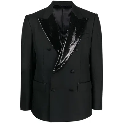 DOLCE & GABBANA DOLCE & GABBANA BLACK JACKETS - BLAZERS MEN