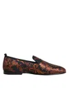 Dolce & Gabbana Black Jacquard Polyester Slip On Loafers Shoes In Black