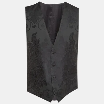 Pre-owned Dolce & Gabbana Black Jacquard Vest Xxl