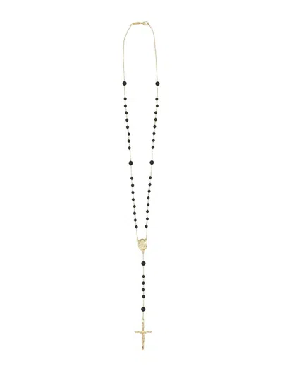 Dolce & Gabbana Black Jade Rosary Necklace In Multi