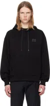 Dolce & Gabbana Black Jersey Branded Tag Hoodie In Nero